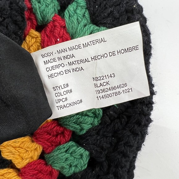 New purse crossbody festival crochet Boho Vibe Open Top Bag Black - Picture 6 of 9